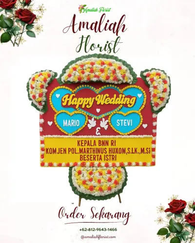 Karangan Papan Bunga Pernikahan di Ciputih